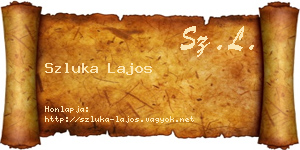 Szluka Lajos névjegykártya